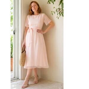 Women's Vintage Dress Peach Romantic Ethereal Coquette Size Med Flowy